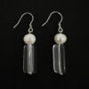 Arete gancho de plata 9.25, cristal y perla