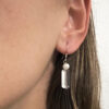 Arete gancho de plata 9.25, cristal y perla - Imagen 3