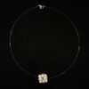 Collar 1 linea polimero sintetico y centro bola de perlas cultivadas
