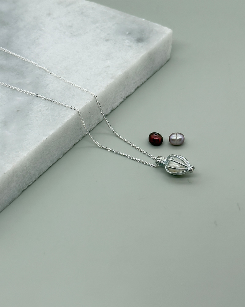 Cadena de plata 9.25 con dije perlas intercambiables