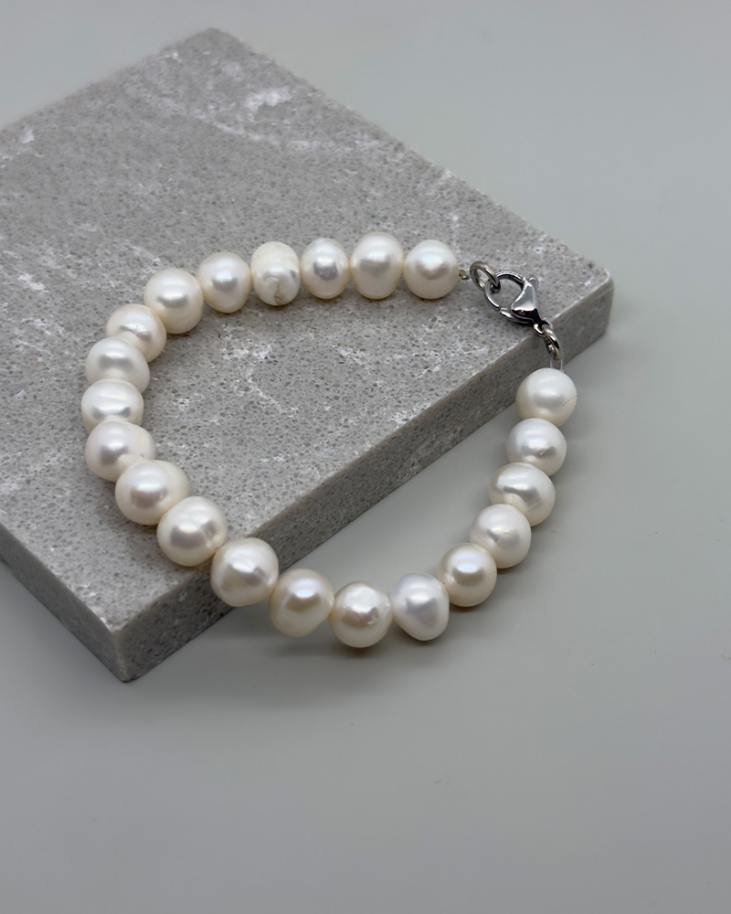 Pulsera clásica de perlas cultivadas 10mm