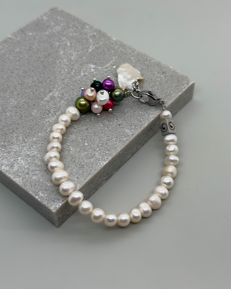 Pulsera 34 perlas cultivadas