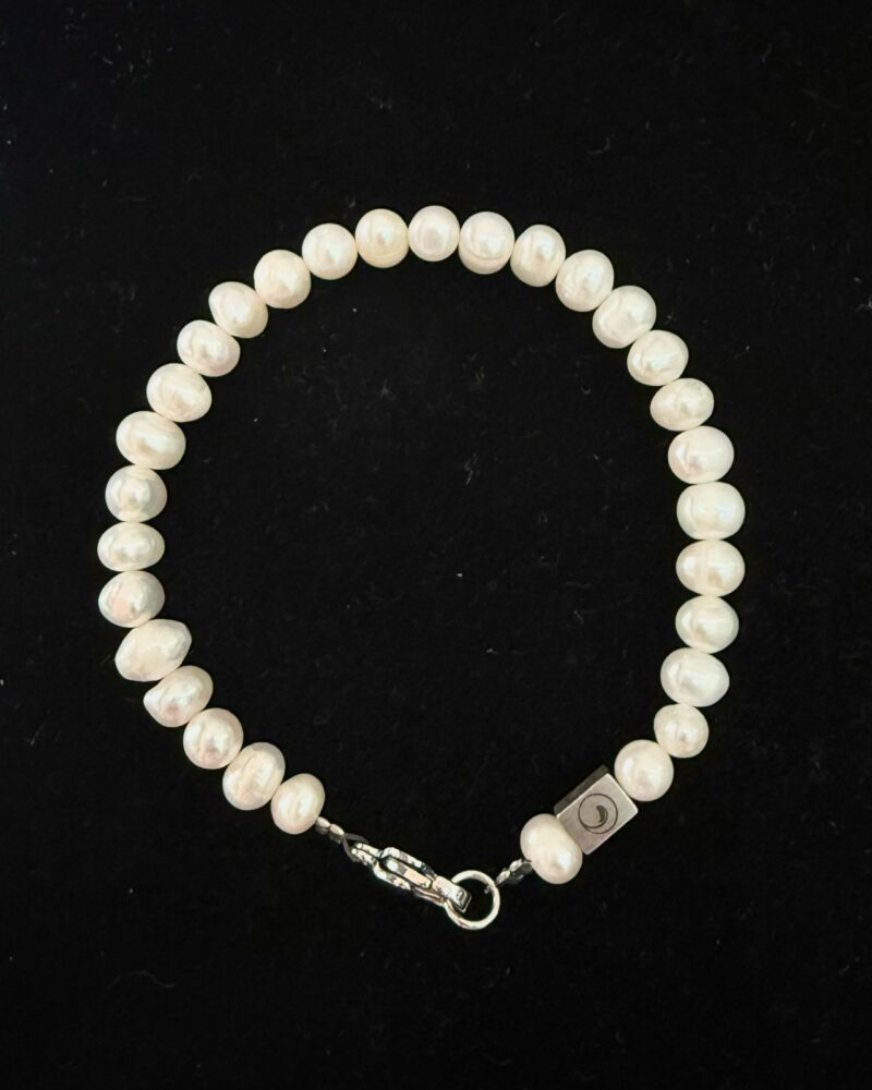 Pulsera clásica de perlas cultivadas cierre acero