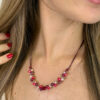 Collar hilo encerado perlas y cristales - Imagen 4