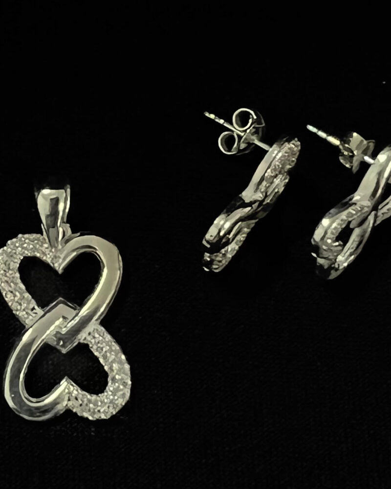 Dije y aretes de plata 9.25 con circones