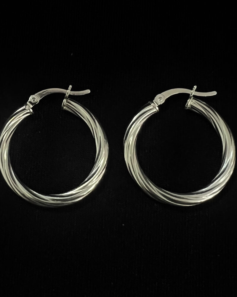 Argollas redonda de plata 9.25 25mm