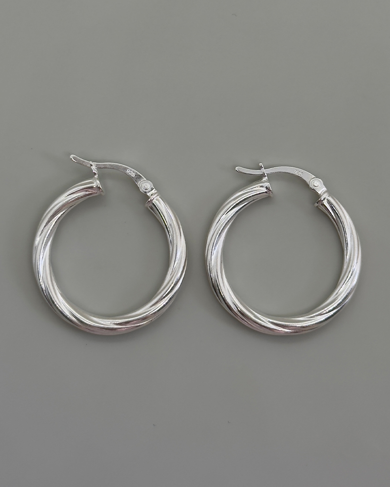 Argollas redonda de plata 9.25 25mm