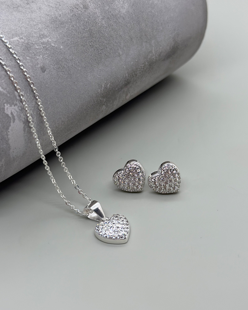 Dije y aretes de plata 9.25 con circones