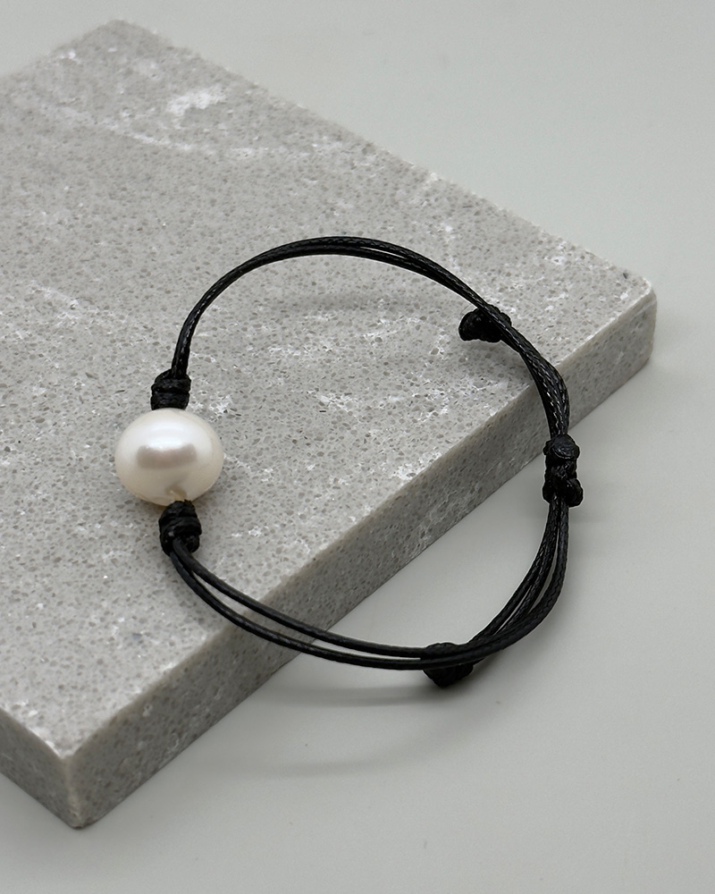 Pulsera hilo encerado y 1 perla 12mm