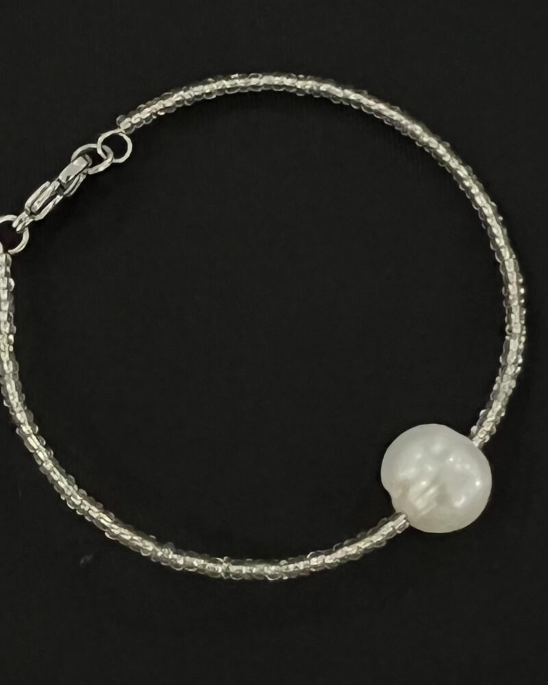 Pulsera abalorios de alambre 1 perla 10mm