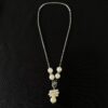 Collar con cadena de acero y perlas de 10mm