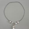 Collar con cadena de acero y perlas de 10mm - Imagen 3