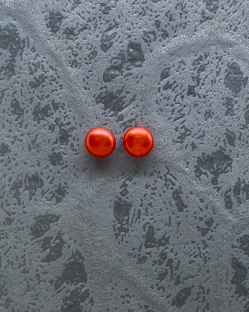 Arete palito de plata 9.25 y perla cultivada 6mm coral