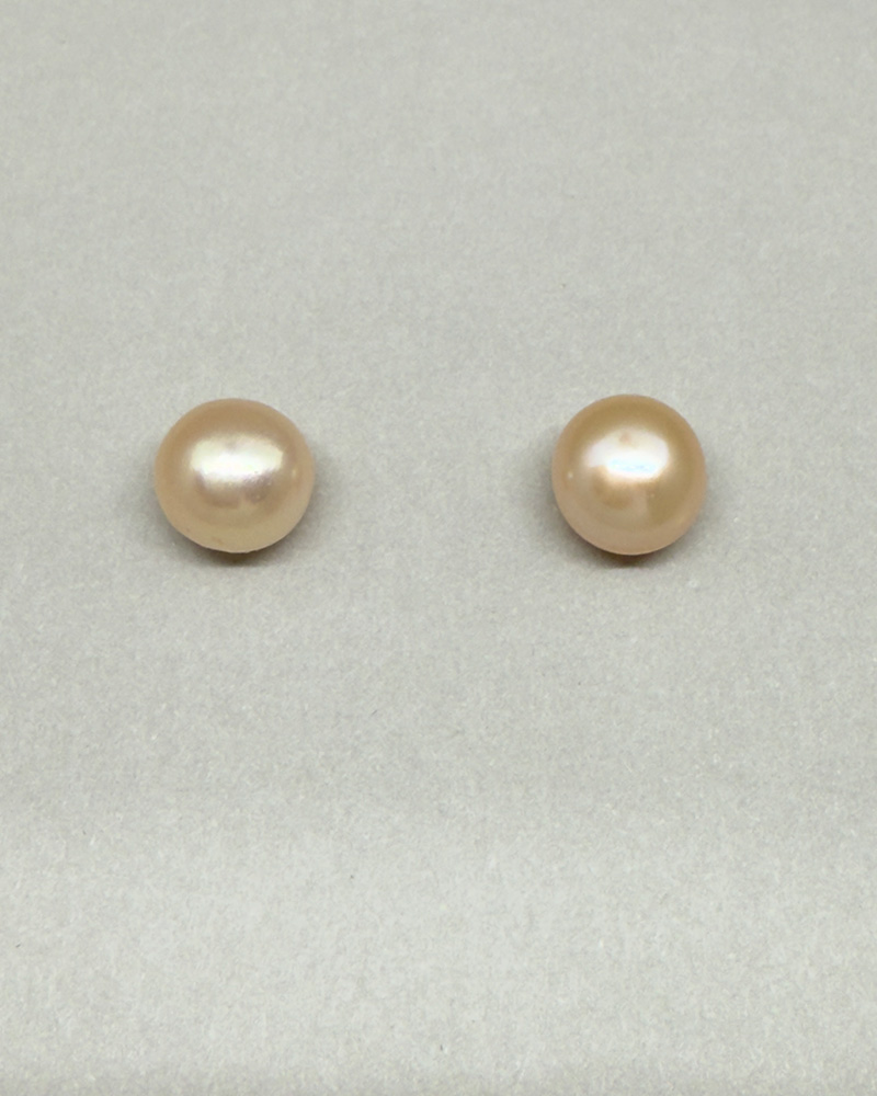 Arete palito plata 9.25 y perla cultivada 8mm peach