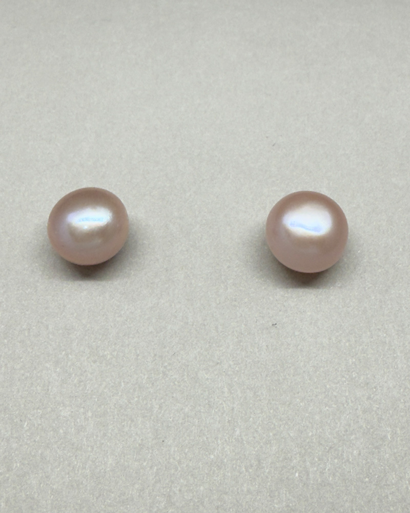 Arete palito plata 9.25 y perla cultivada 8mm blanca rosa