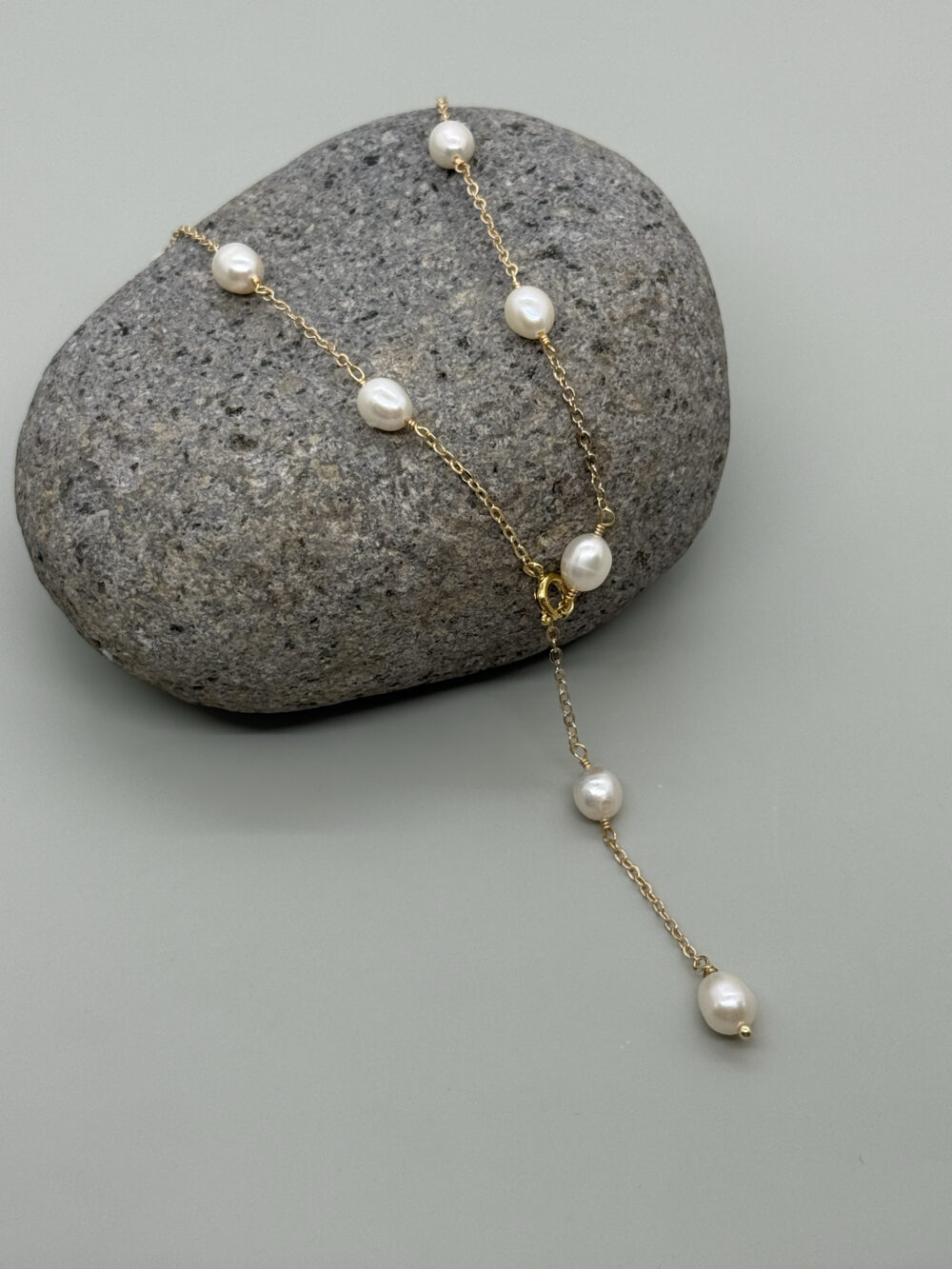 Collar flotante de cadena con perlas cultivadas - Imagen 3