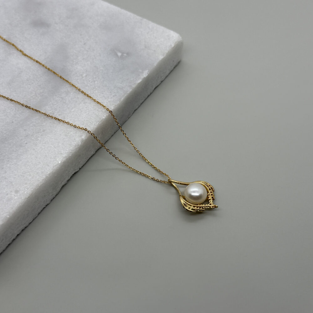 Cadena con dije de perla 10mm