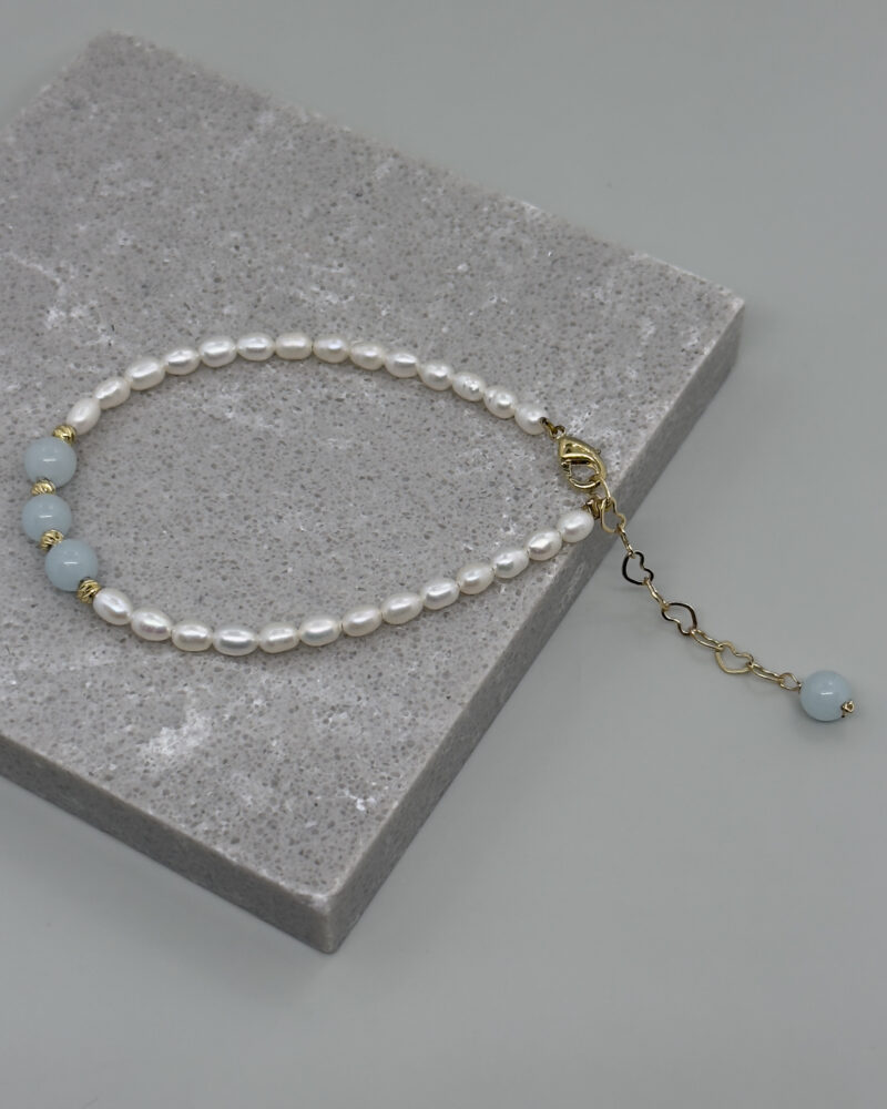 Pulsera con perlas cultivadas oval de 3mm