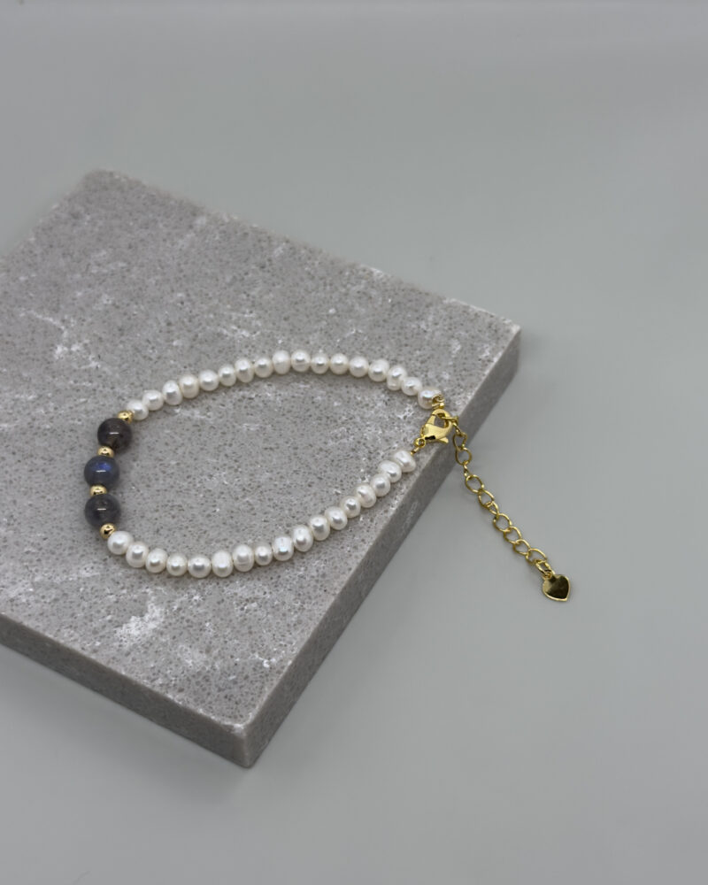 Pulsera con perlas cultivadas redondas de 3mm