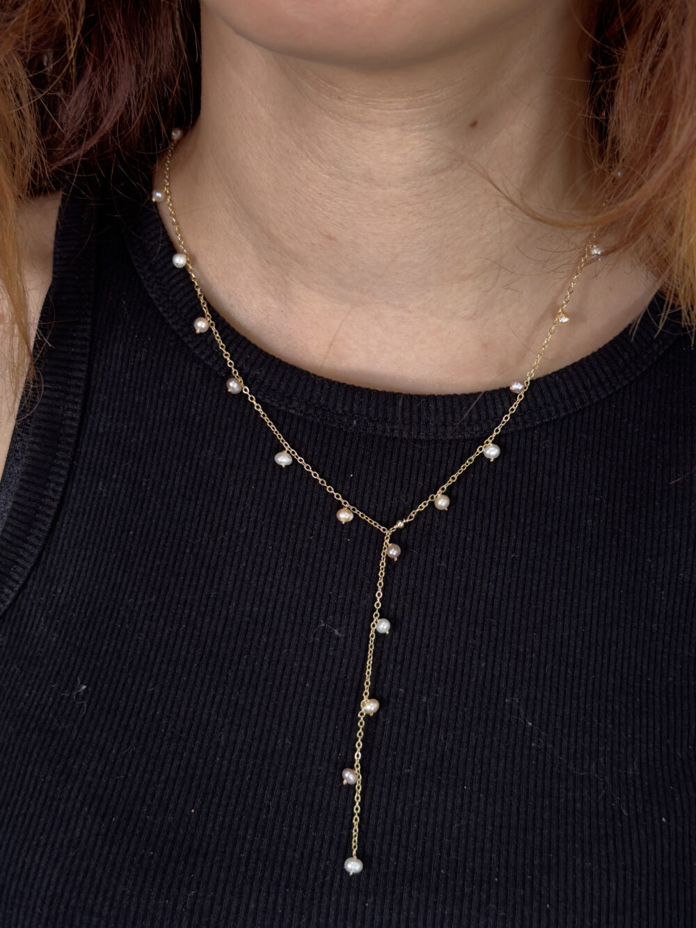 Collar de cadena con perlas cultivadas - Imagen 4