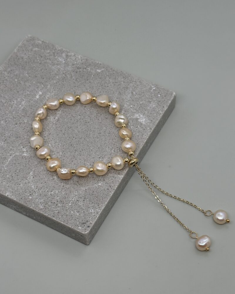 Pulsera ajustable perla peach