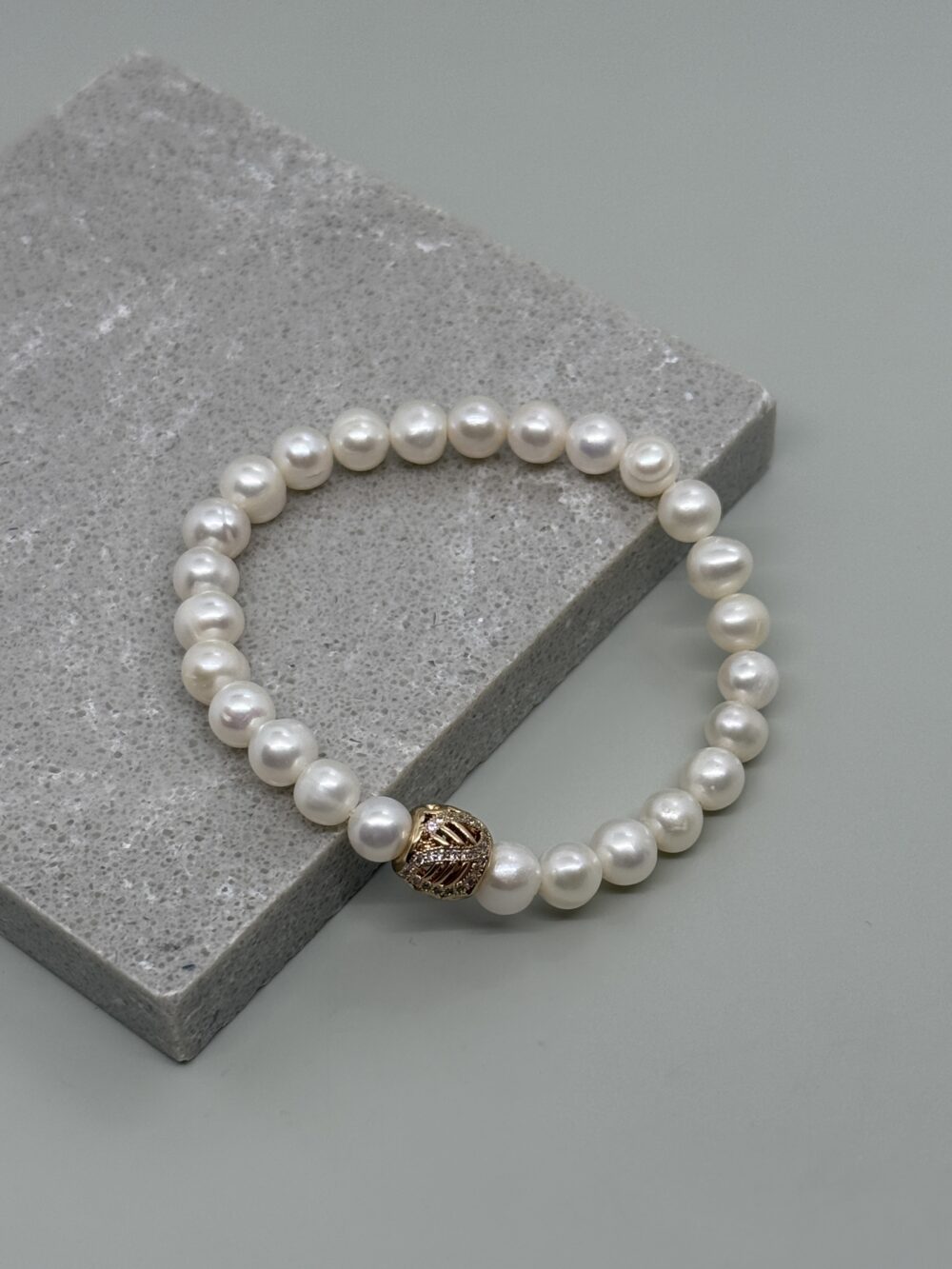Pulsera perla blanca 7mm