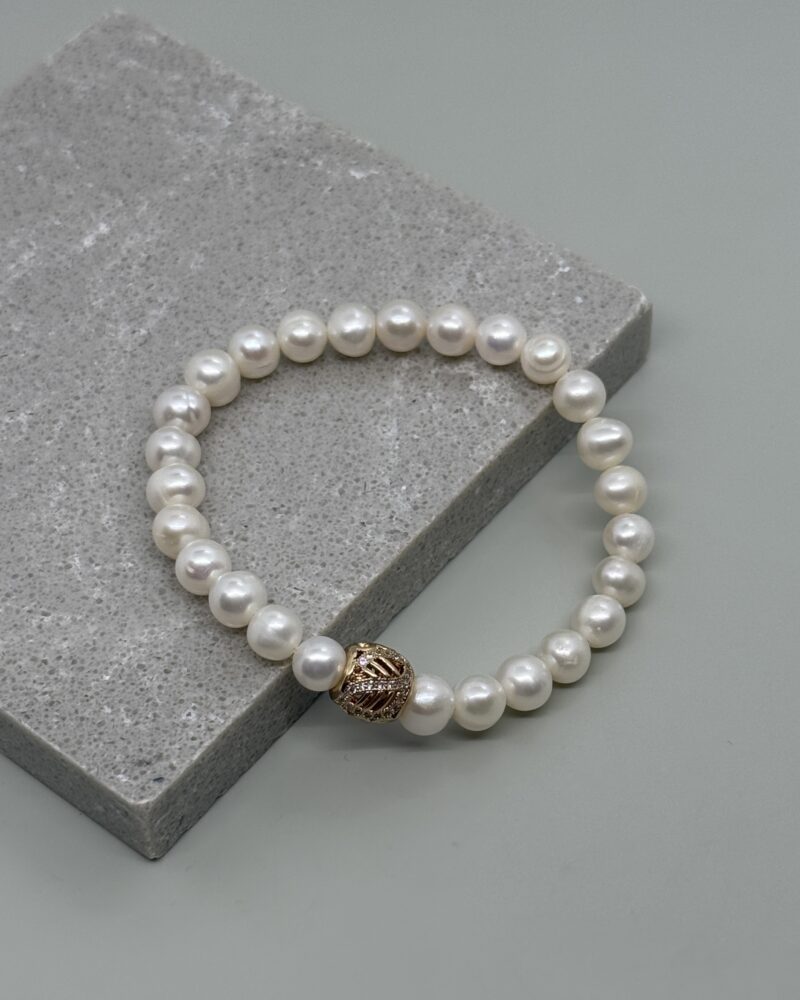 Pulsera perla blanca 7mm
