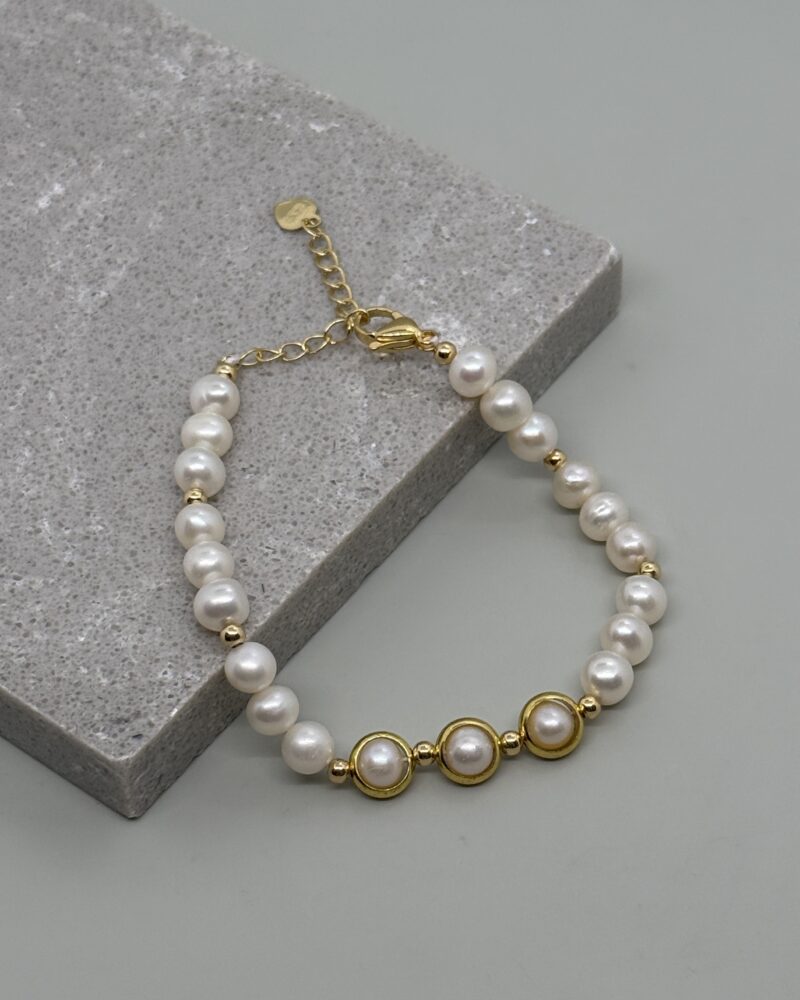 Pulsera perla blanco 6mm