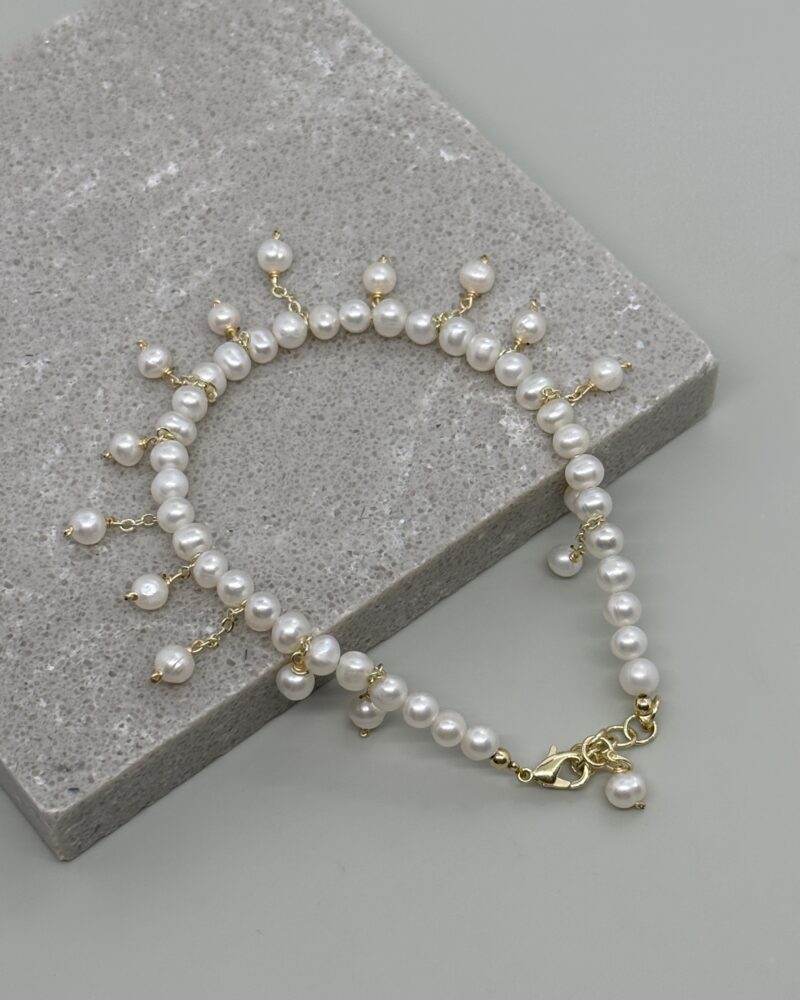 Pulsera perla blanca 4mm