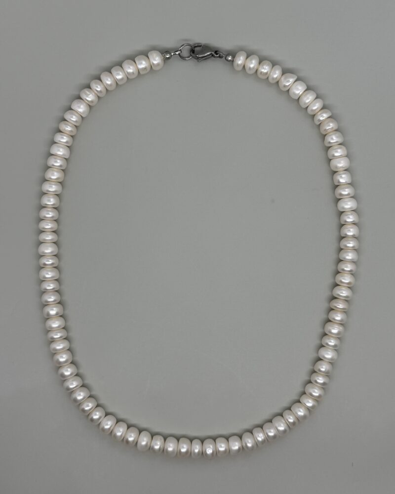 Collar blanco con perla mabe 8mm