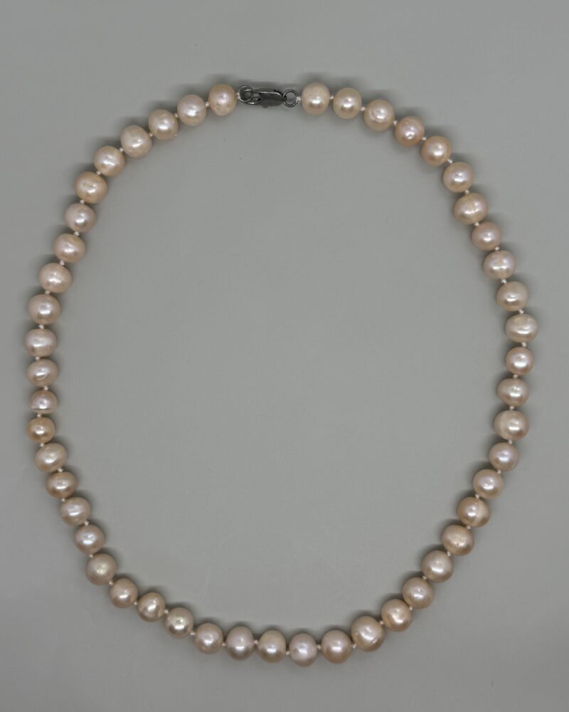 Collar peach anudado perla 10mm