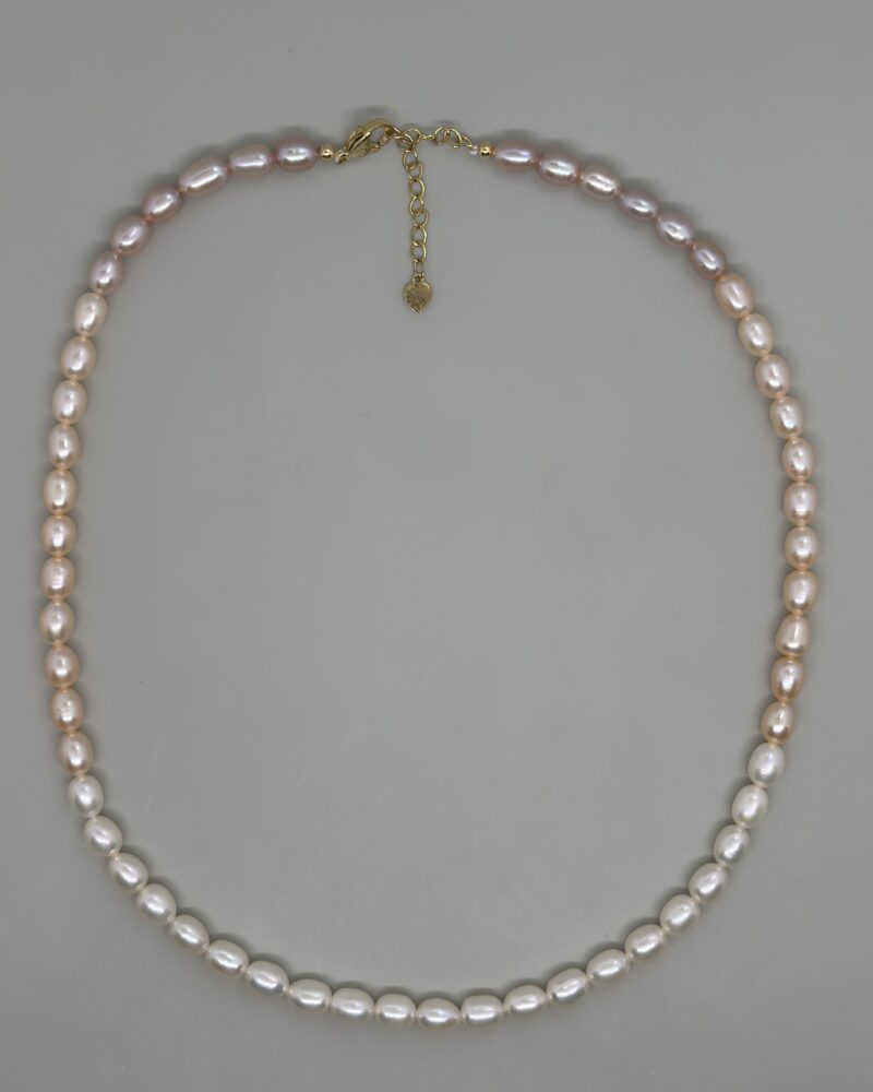 Collar tricolor perla oval 5x7 mm