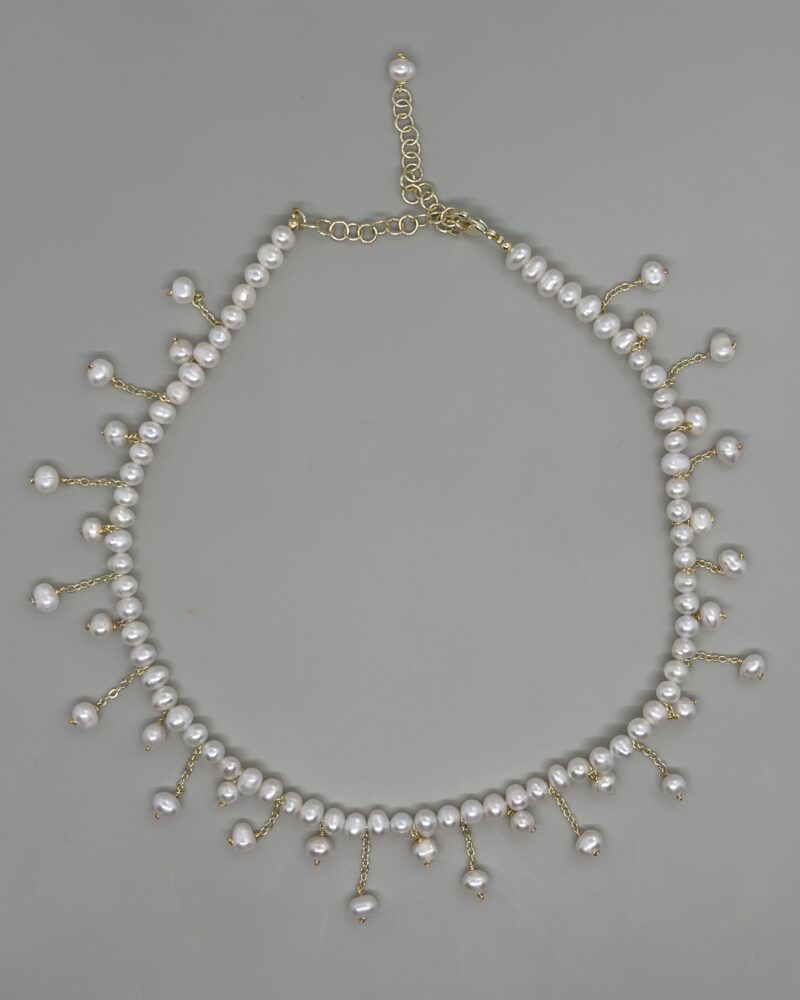 Collar blanco choker perla 4mm