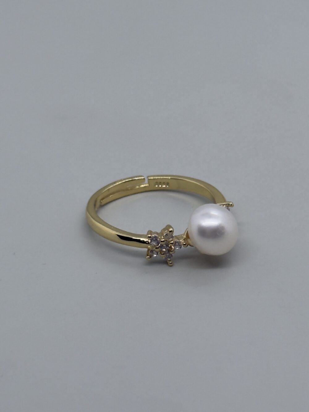 Anillo solitario ajustable perla 6mm