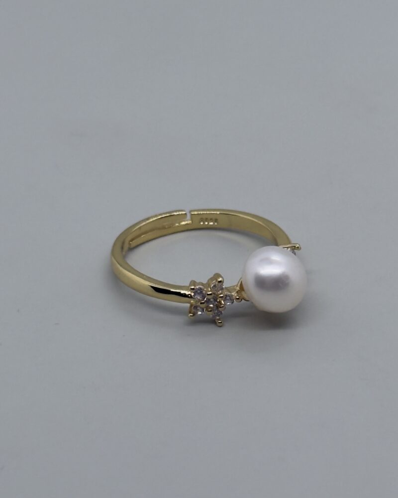 Anillo solitario ajustable perla 6mm