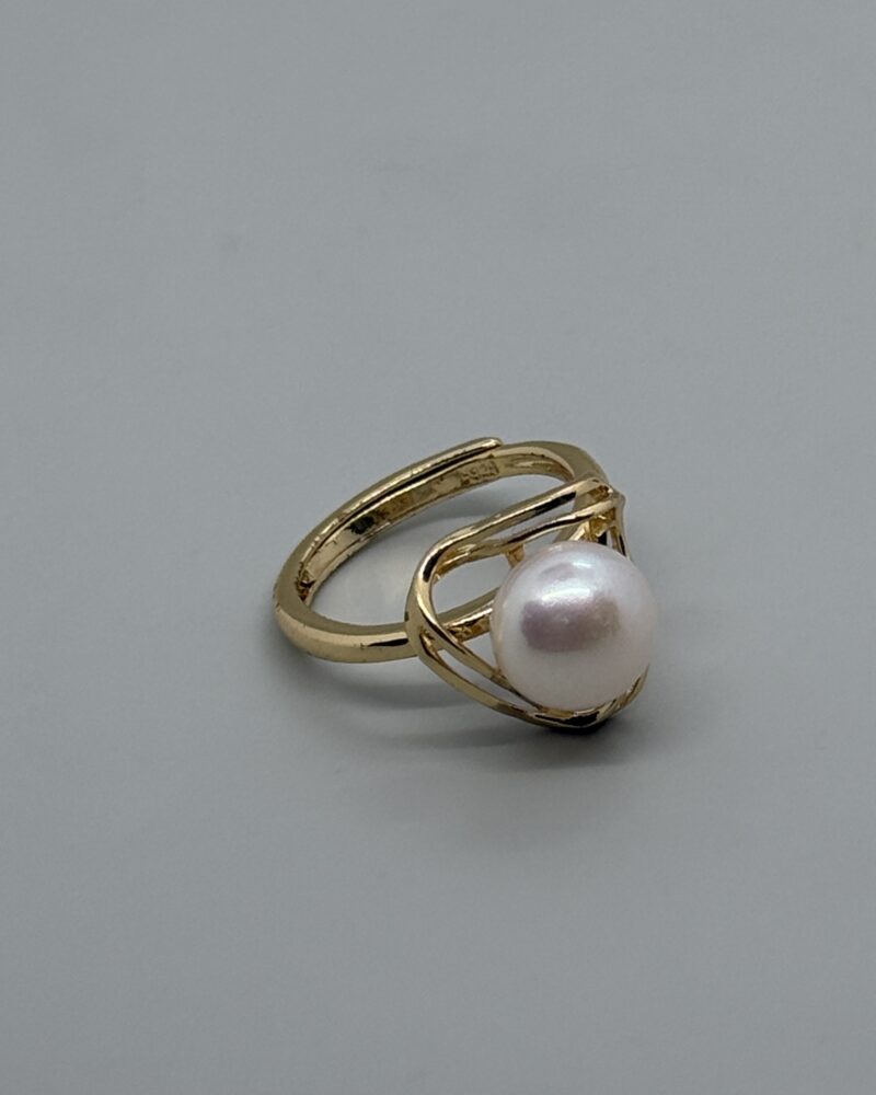 Anillo trisquel ajustable perla 10mm