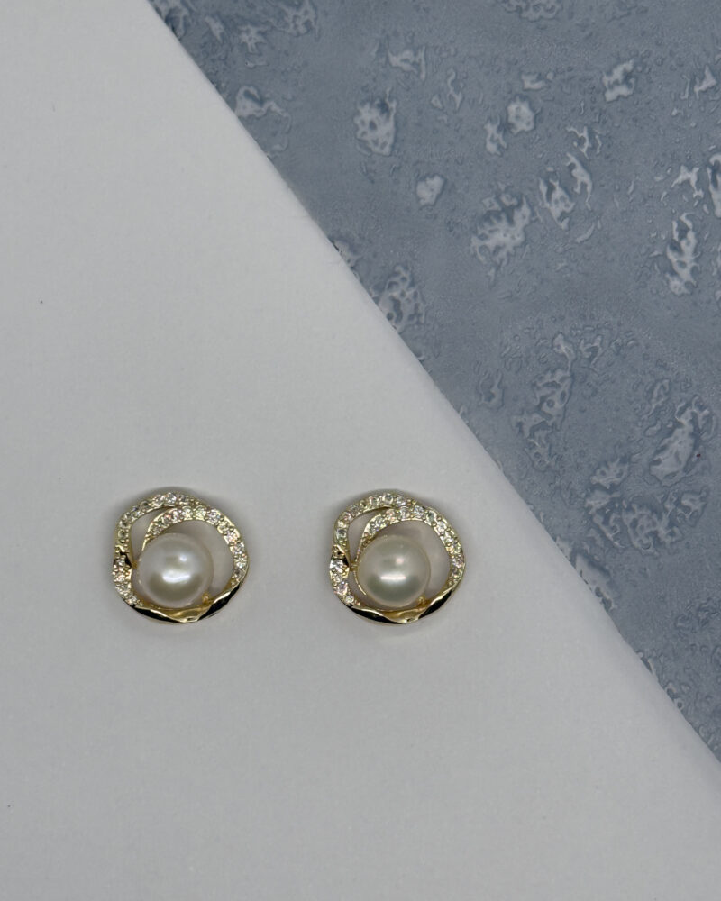 Arete rosa perla mabe 6mm