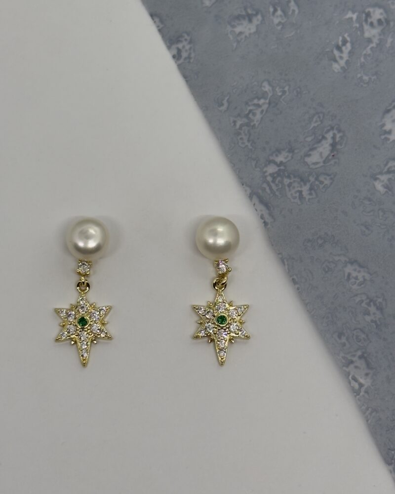 Arete rosa nautica perla mabe 8mm