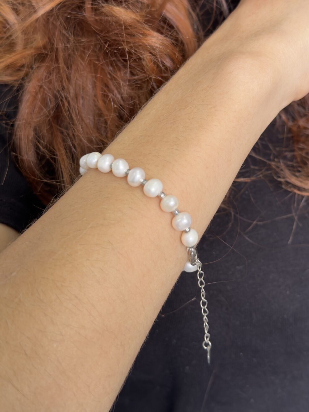 Pulsera blanca perla 6mm - Imagen 4