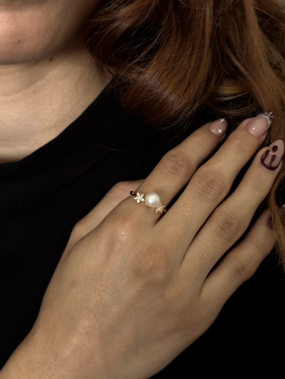 Anillo solitario ajustable perla 6mm - Imagen 4