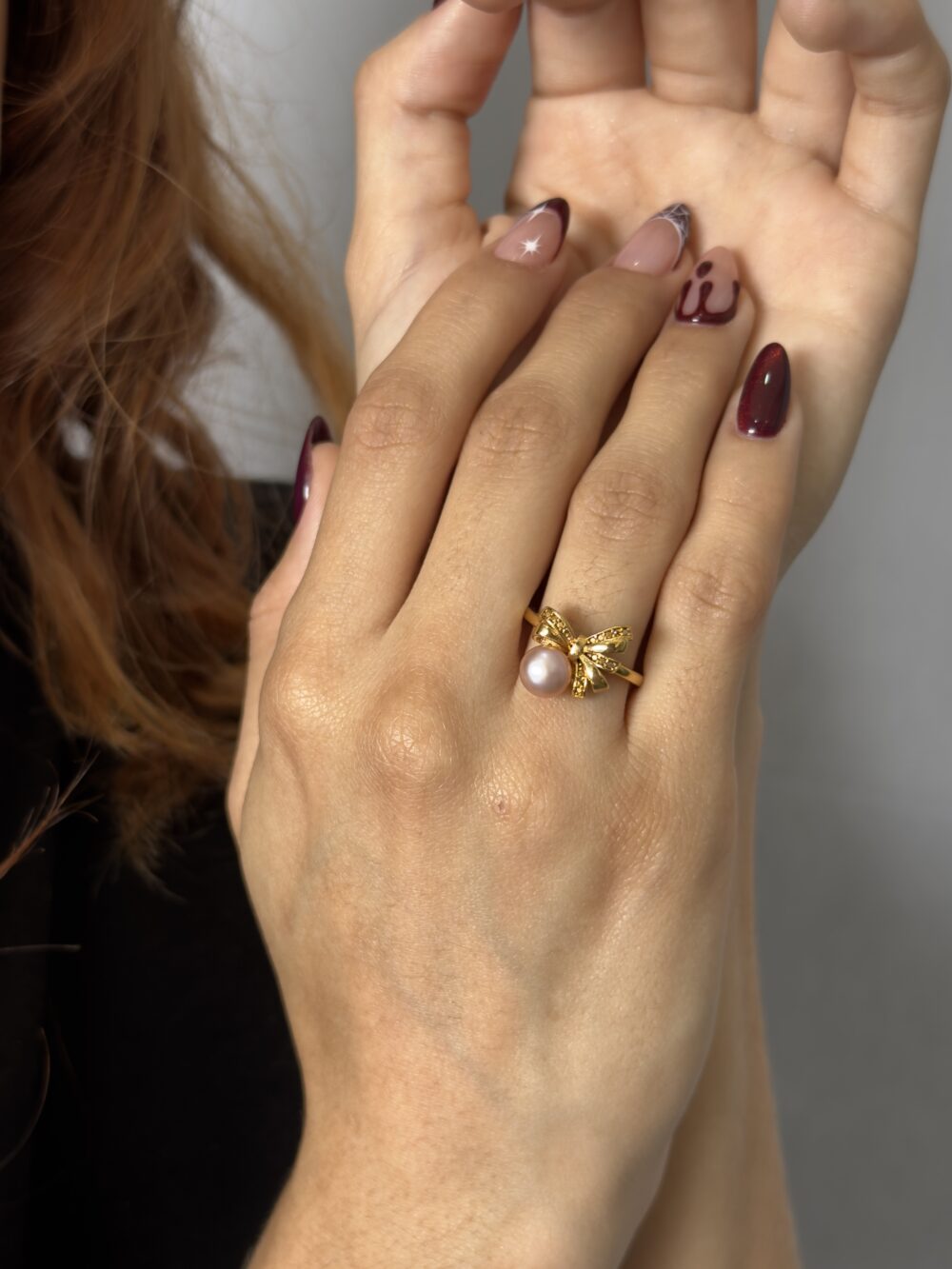 Anillo lazo ajustable perla 6mm - Imagen 4