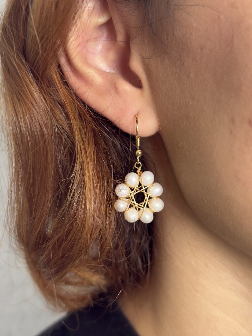 Arete 8 perlas 5mm - Imagen 4