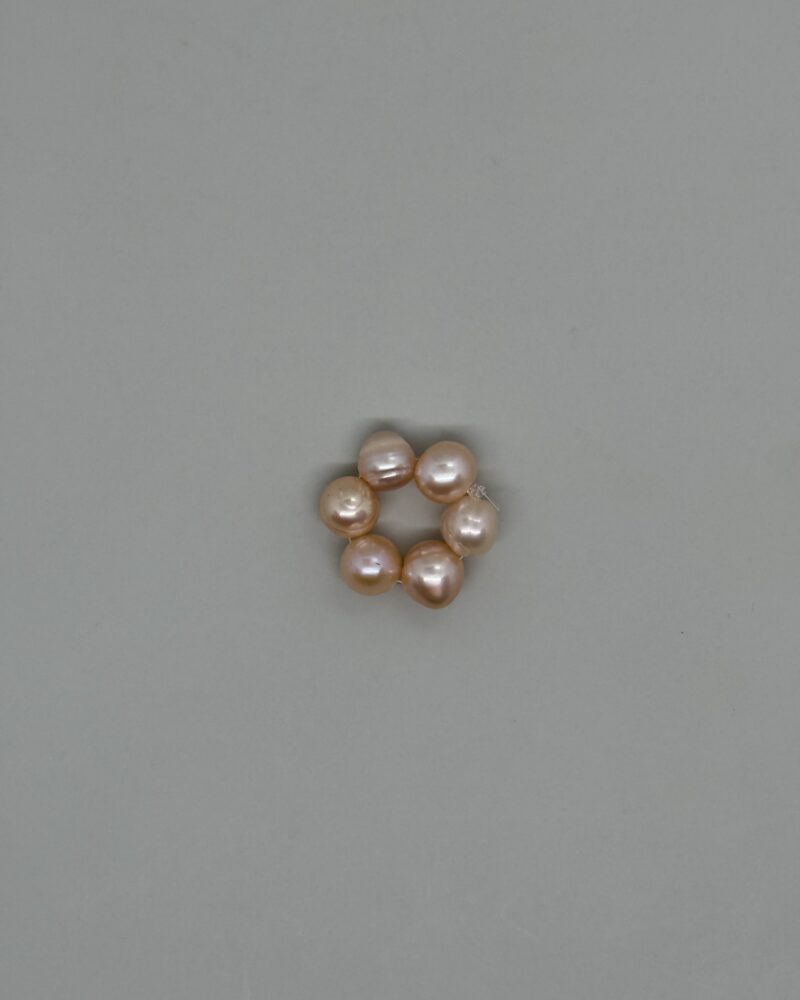 Aro de 6 perlas cultivadas peach
