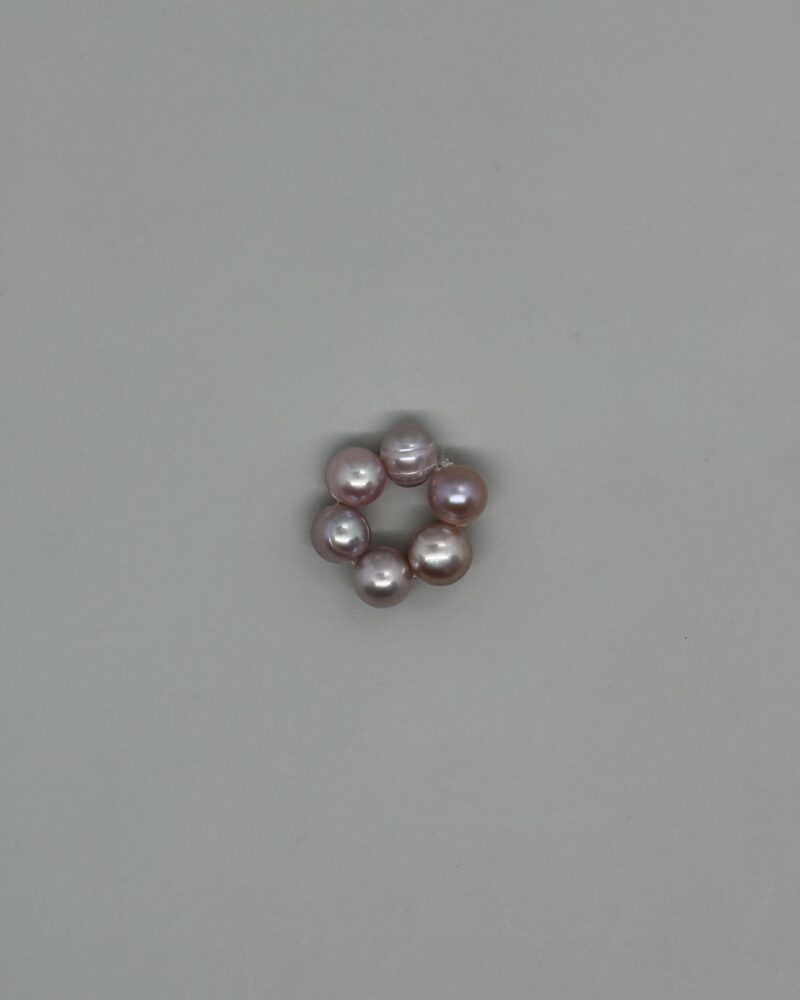 Aro de 6 perlas cultivadas rosa pastel
