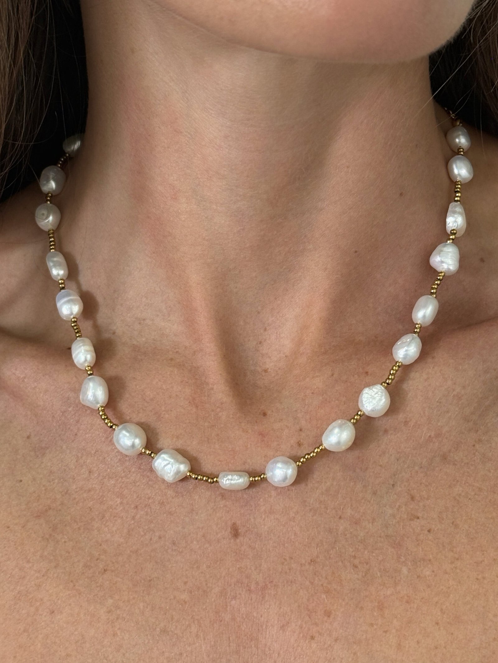 Collar con perlas cultivadas y separadores de acero - Imagen 4